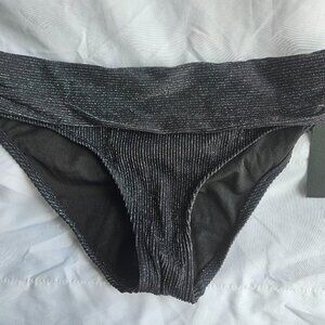 Kenneth Cole  SZ M Black Metallic Shine Bikini Bottoms